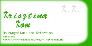 krisztina kom business card